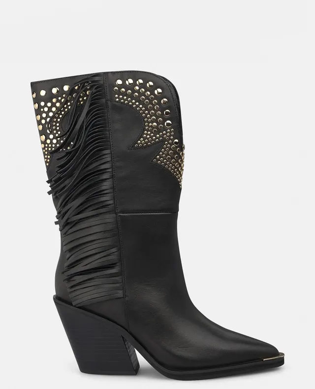 alma-en-pena-leder-cowboy-boots-schwarz-mit-nieten-8-cm image 1