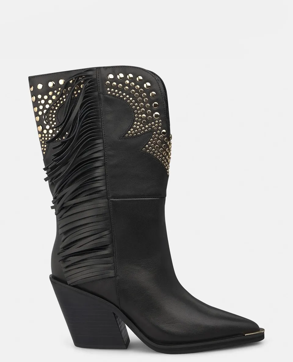 alma-en-pena-leder-cowboy-boots-schwarz-mit-nieten-8-cm image 1