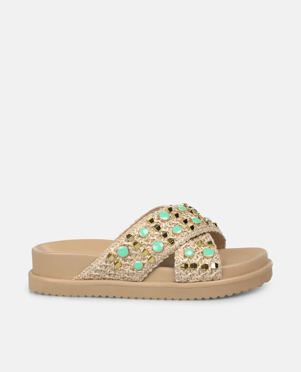 alma-en-pena-double-strap-cross-strap-platform-sandals-bast-plateau-braun image 1