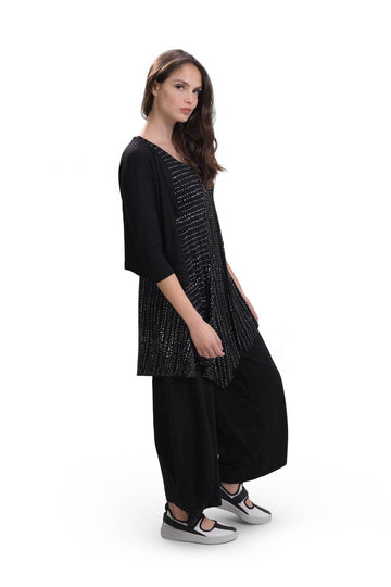 alembika-essential-rib-cardigan-schwarz-v-ausschnitt-strickjacke image 6