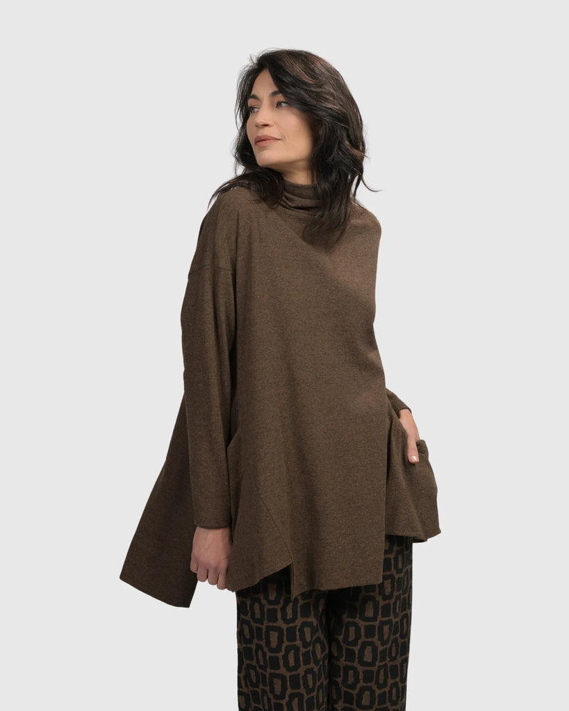 alembika-essential-trapeze-top-brown-a-linien-tunika image 1