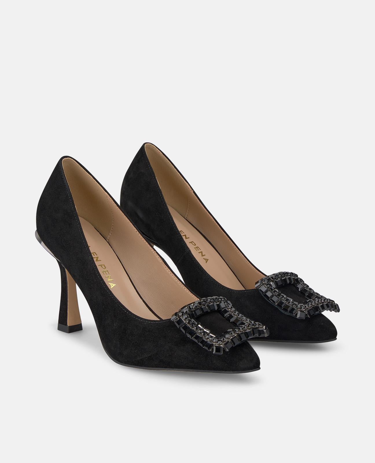 alma-en-pena-high-heel-brooch-shoe-pumps-schwarz-spitz-9-cm-absatz image 2