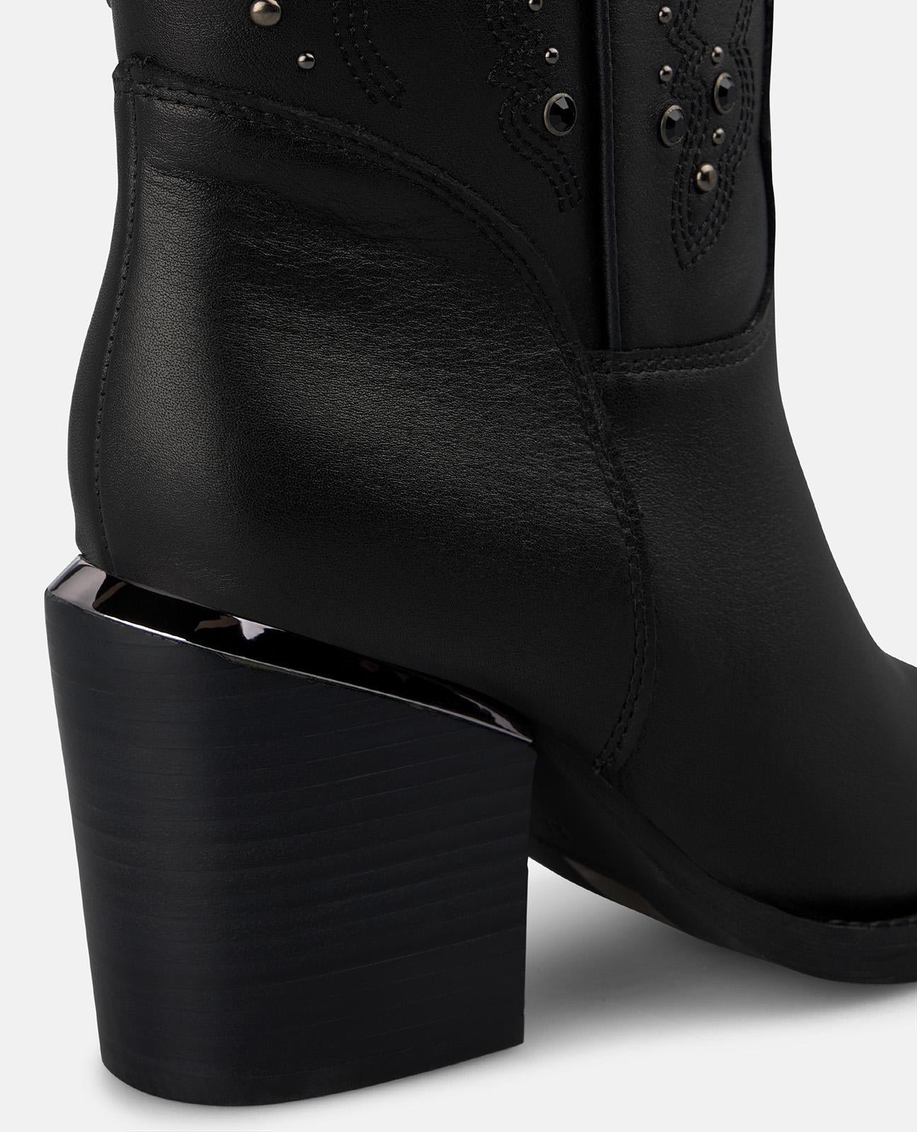 alma-en-pena-napa-leder-cowboystiefel-schwarz-kniehohe-boots-7-5-cm-blockabsatz- image 4