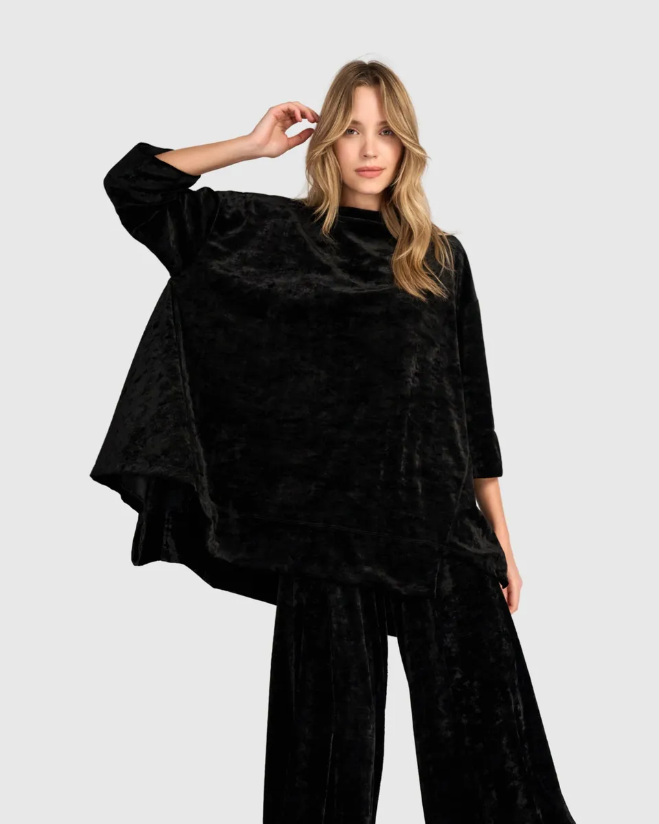 alembika-crushed-velvet-trapeze-top-schwarz-tunika image 1