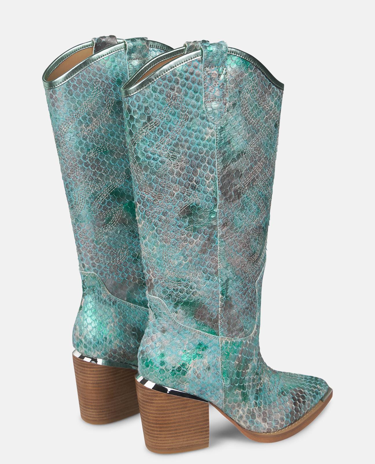 alma-en-pena-cowboy-boot-damen-cowboystiefel-t-rkis-mit-8-5-cm-absatz image 4