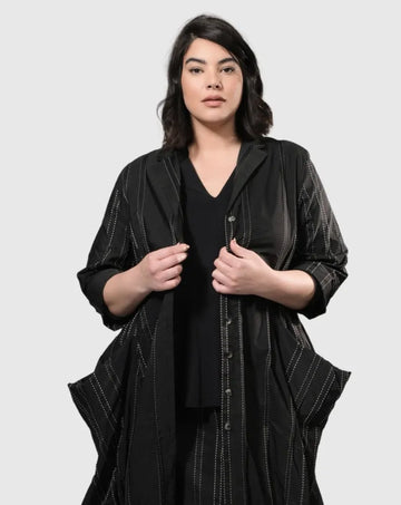 alembika-urban-kylie-topstitched-blazer-trails-schwarz-wei image 2