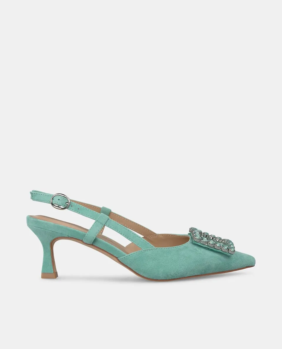 alma-en-pena-slingback-pumps-mit-strass-gr-n-spitze-6-cm image 1