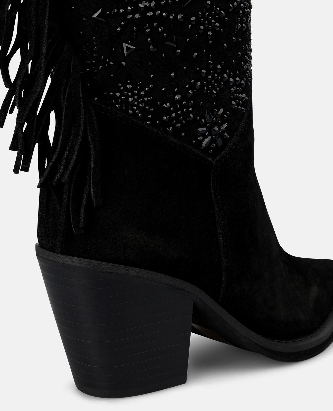 alma-en-pena-cowboy-boots-suede-schwarz-strass-fransen-7-cm image 4