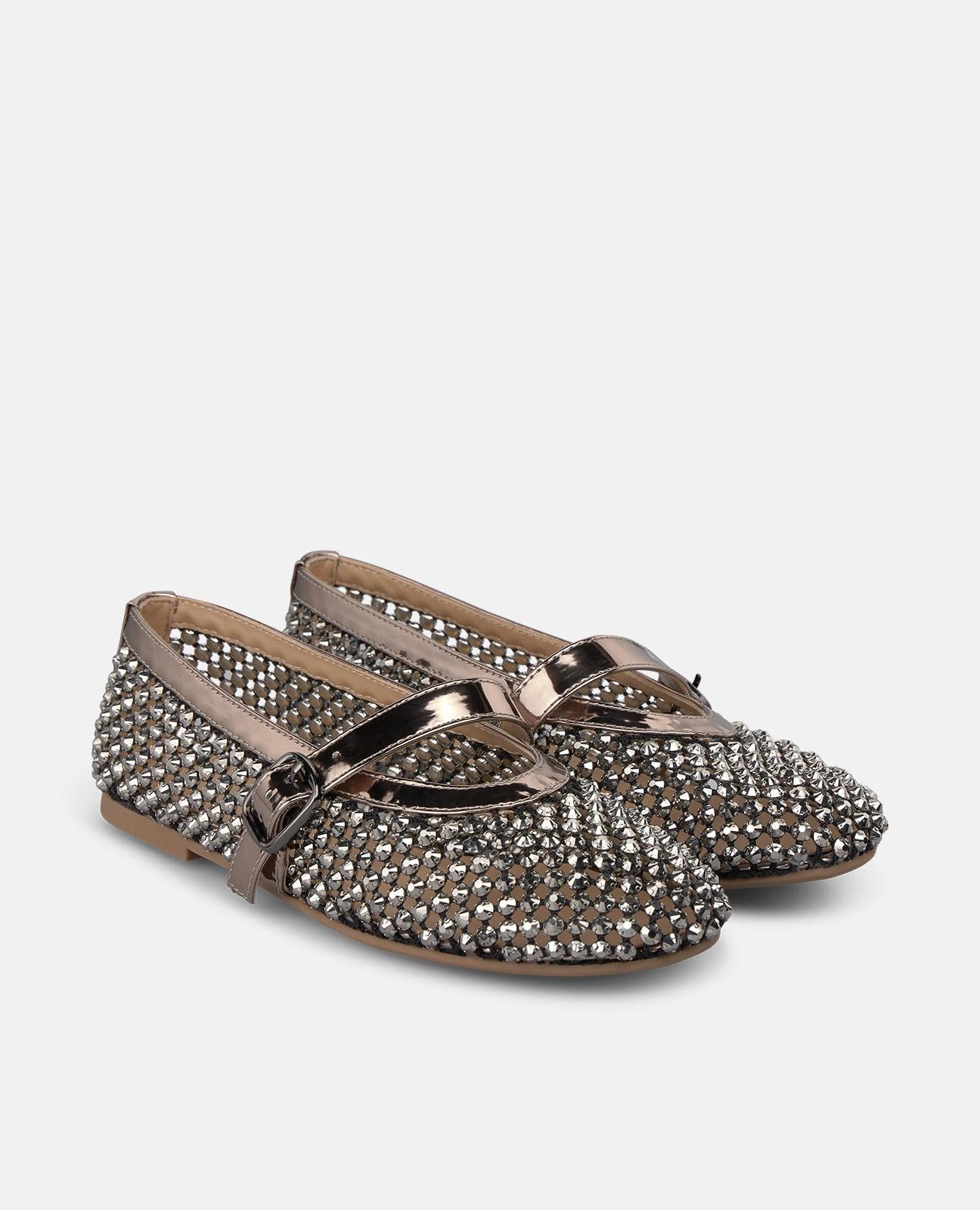 alma-en-pena-ballerina-silber-metallic-spangen-ballerina-mit-schnalle image 3