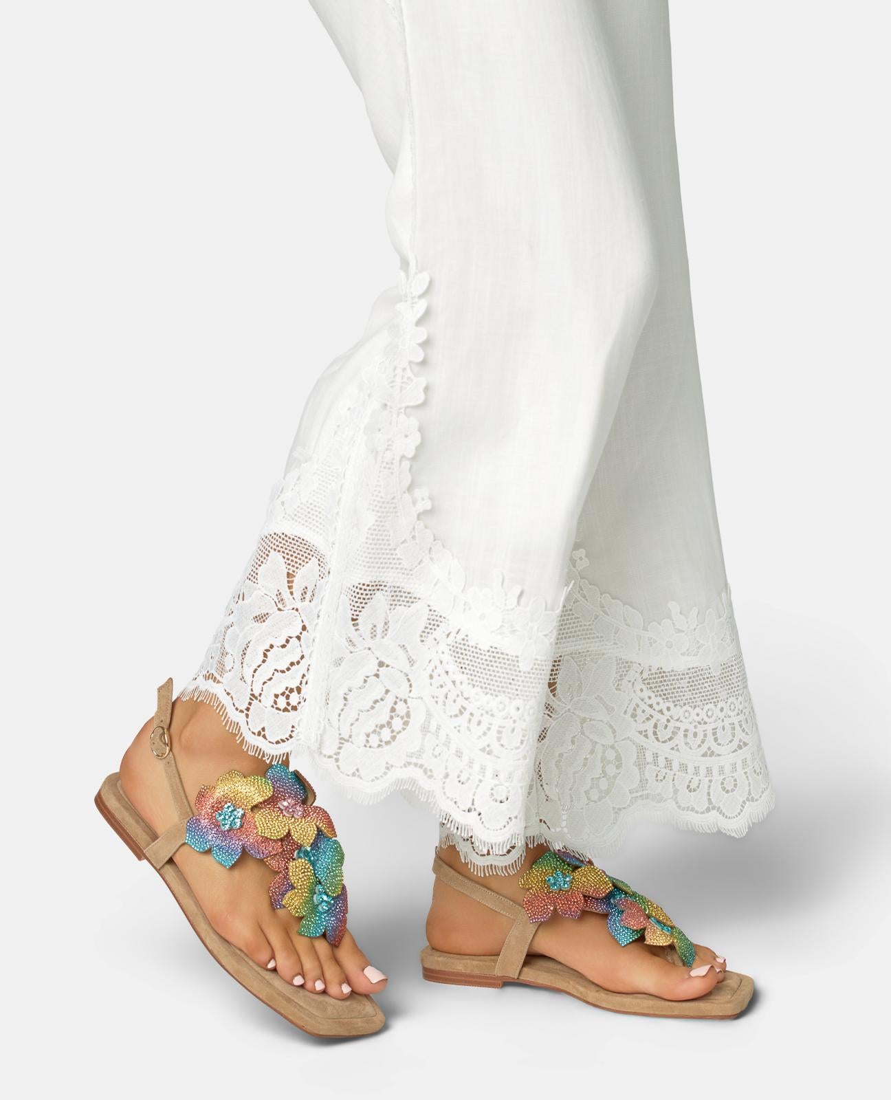 alma-en-pena-flache-sandalen-mit-blumen-riemen-arena-square-toe-2-cm-plateau image 5