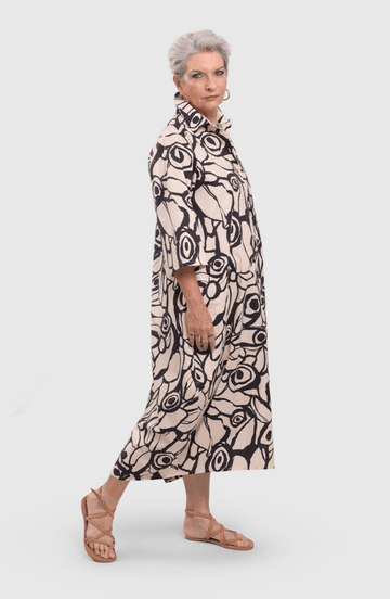 alembika-abstract-print-shirtress-creme-midi image 4