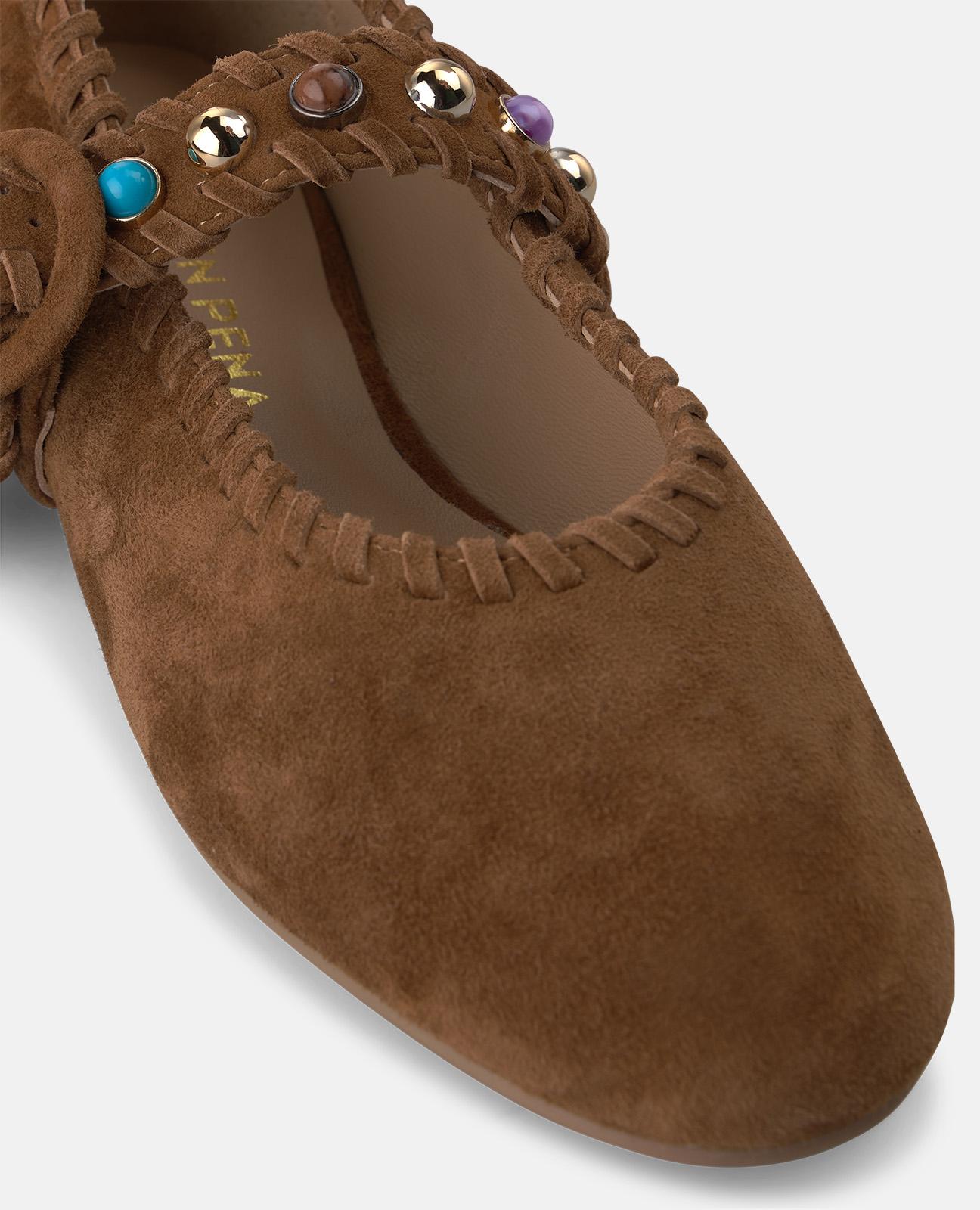 alma-en-pena-suede-dancing-ballerinas-mit-fransen-camel image 4