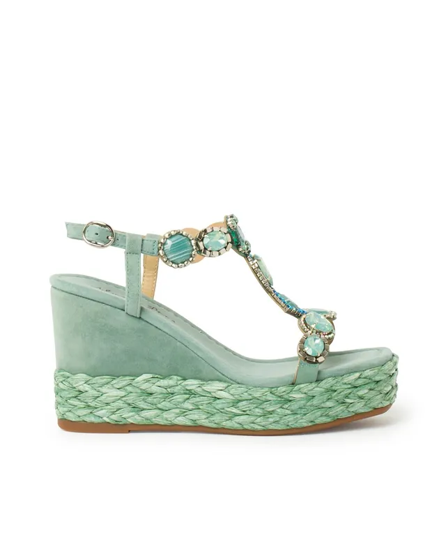 alma-en-pena-keilsandale-jade-mit-raffia-und-strass-8-cm image 1