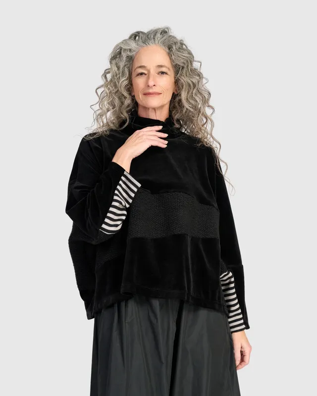alembika-urban-soder-top-black-mix-samt-tunika image 1