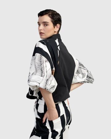 alembika-urban-dakar-bluse-botanica-schwarz-wei image 2