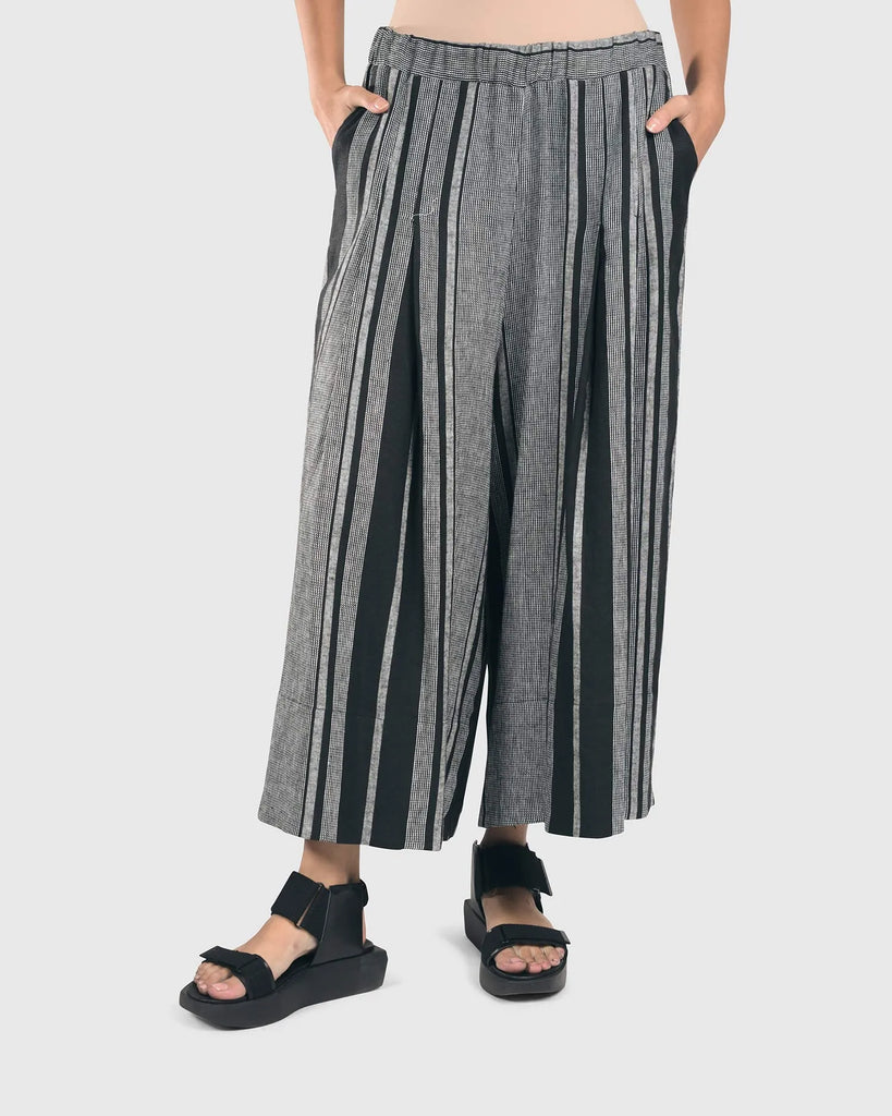 alembika-melange-palazzo-crop-pants-stripe-leinen-culotte-gestreift image 1