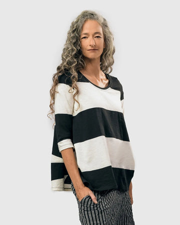 alembika-urban-barri-stripe-cocoon-top-wei-schwarz-damen-top image 3