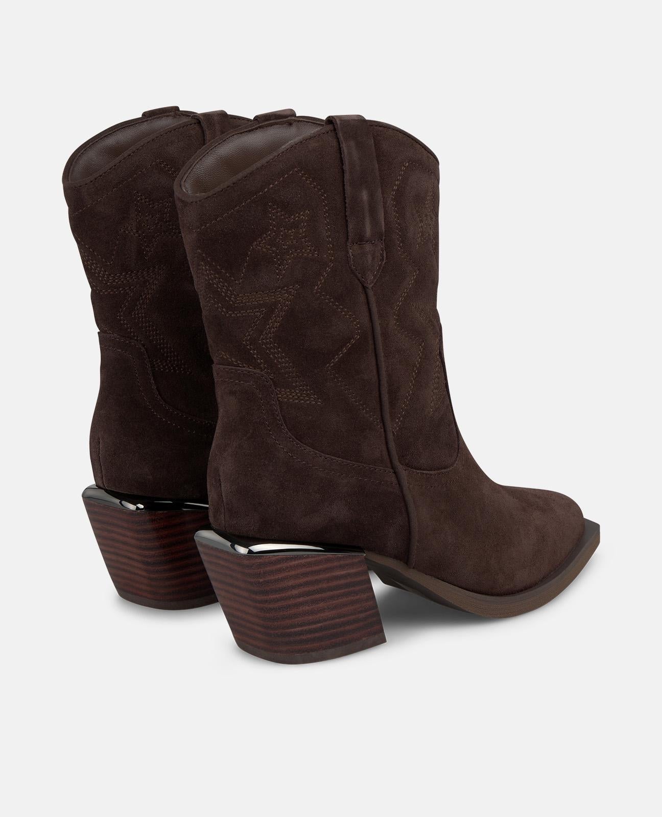 alma-en-pena-cowboy-stiefelette-braun-mit-stickabsatz-7-cm image 3