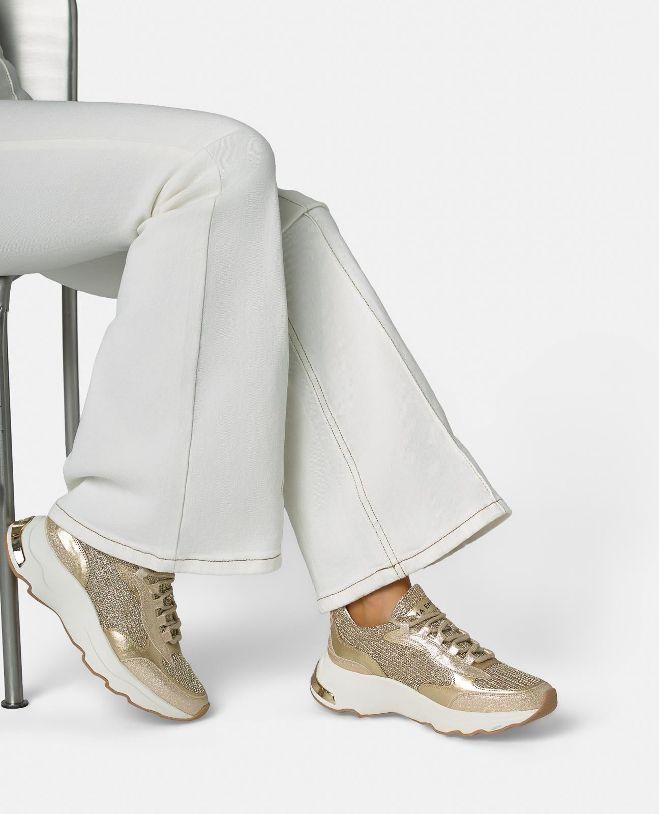 alma-en-pena-sneakers-mit-plateausohle-und-metallic-details-gold image 5