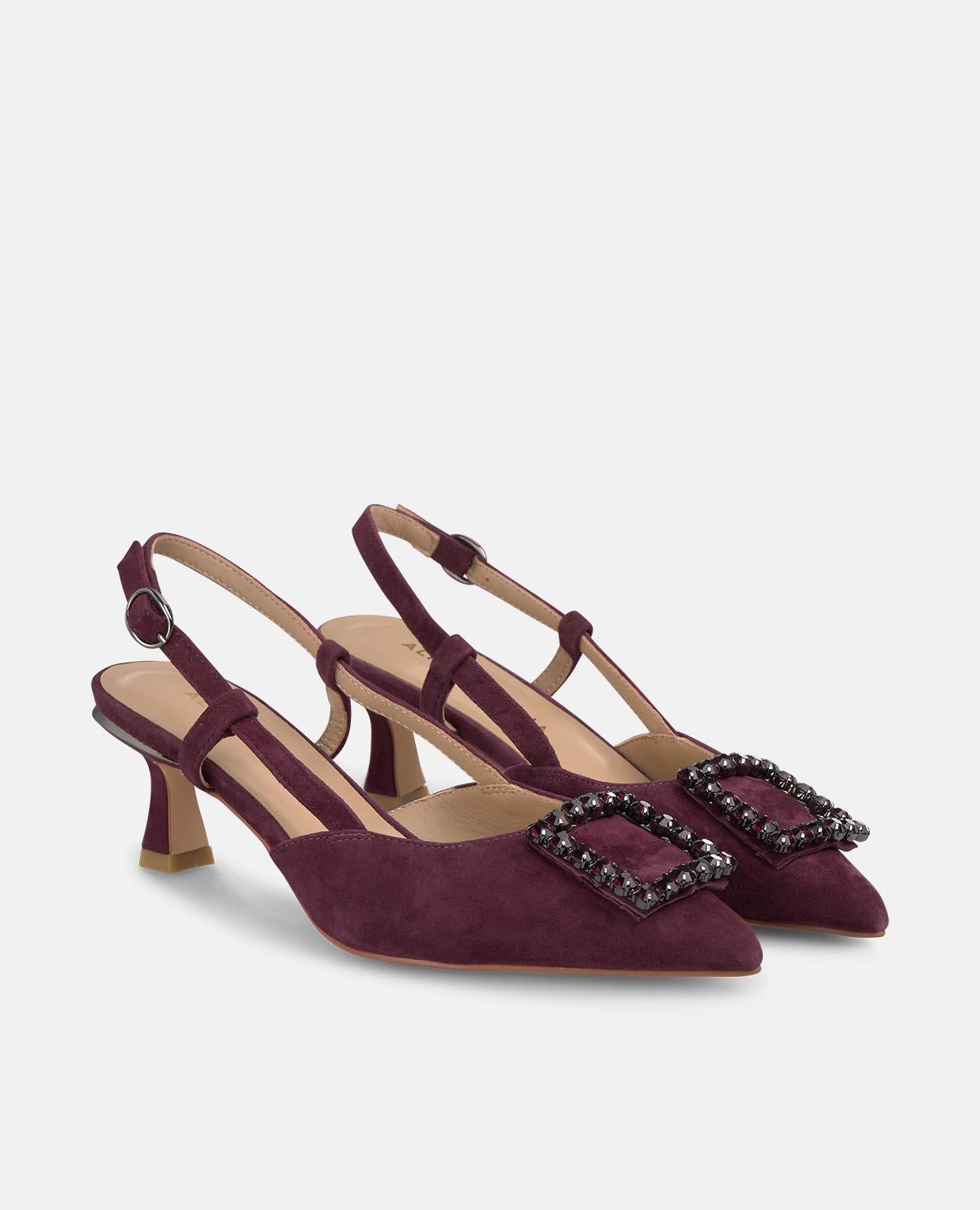 alma-en-pena-low-heel-shoe-pumps-bordeaux-6-cm-strass image 2