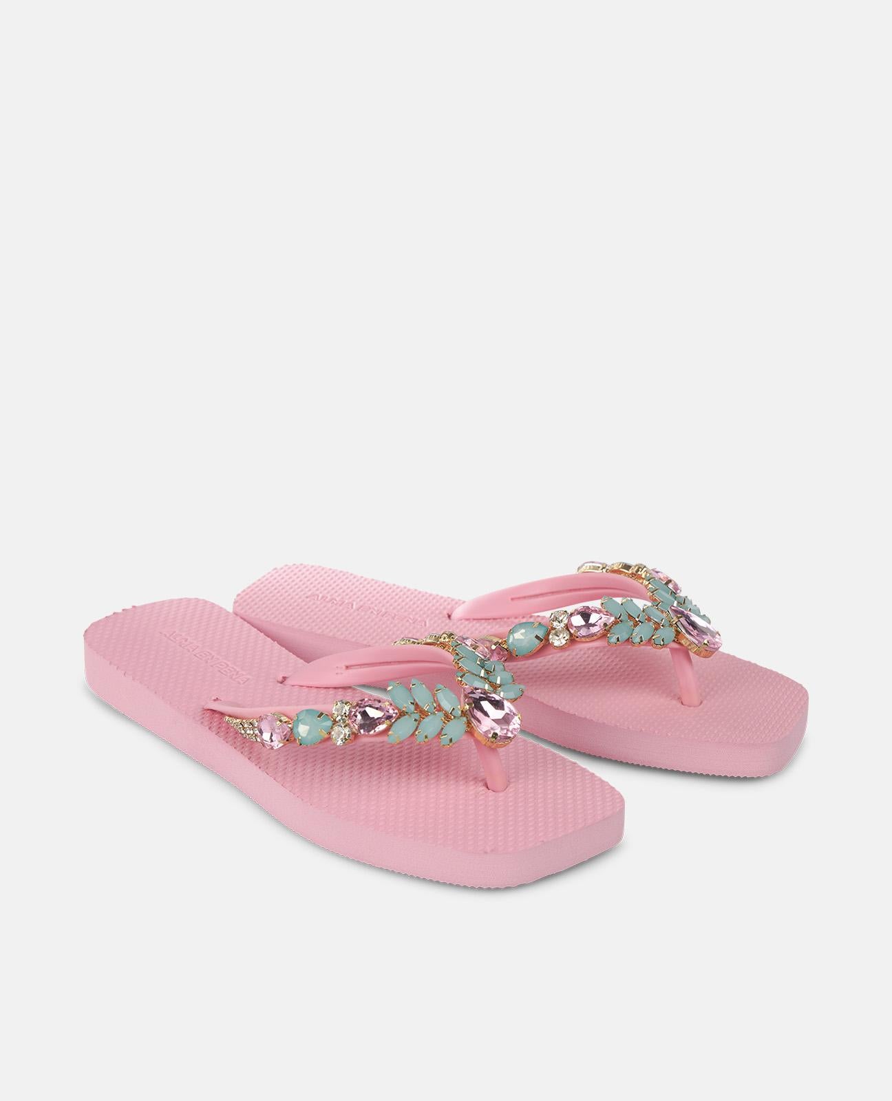 alma-en-pena-flip-flop-rosa-zehentrenner-mit-strass-und-eckiger-kappe image 2