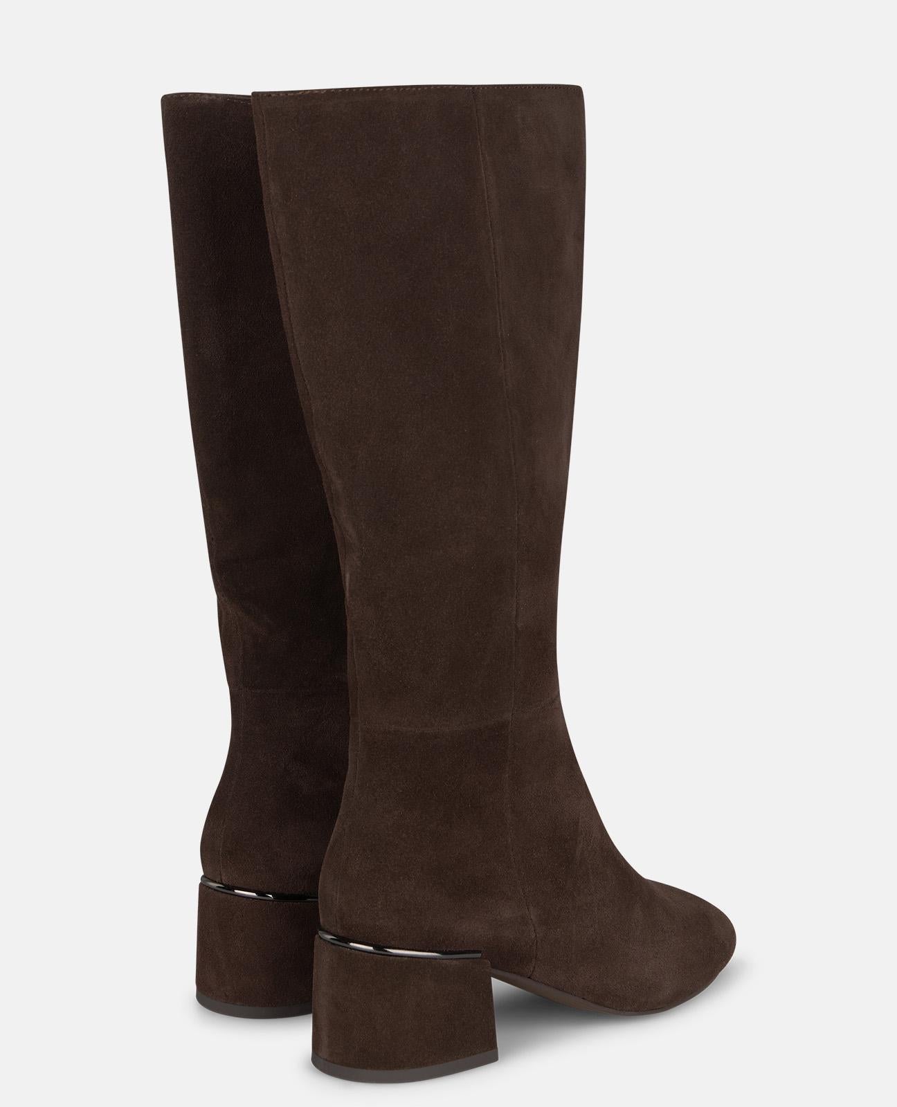 alma-en-pena-velours-stiefel-mit-rei-verschluss-braun-blockabsatz-5-5-cm image 3