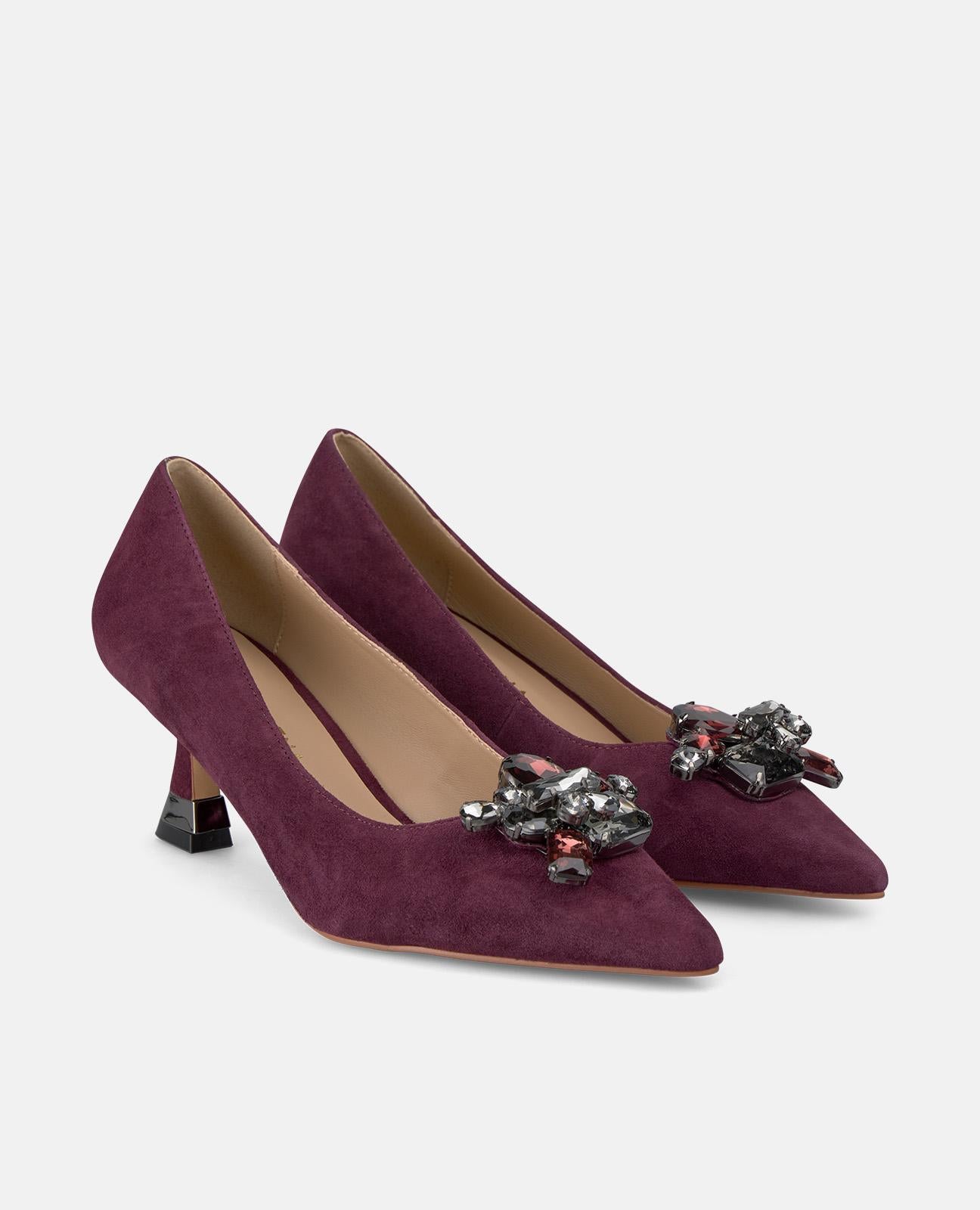 alma-en-pena-spangen-pumps-mit-strass-blume-6-cm-bordeaux image 2