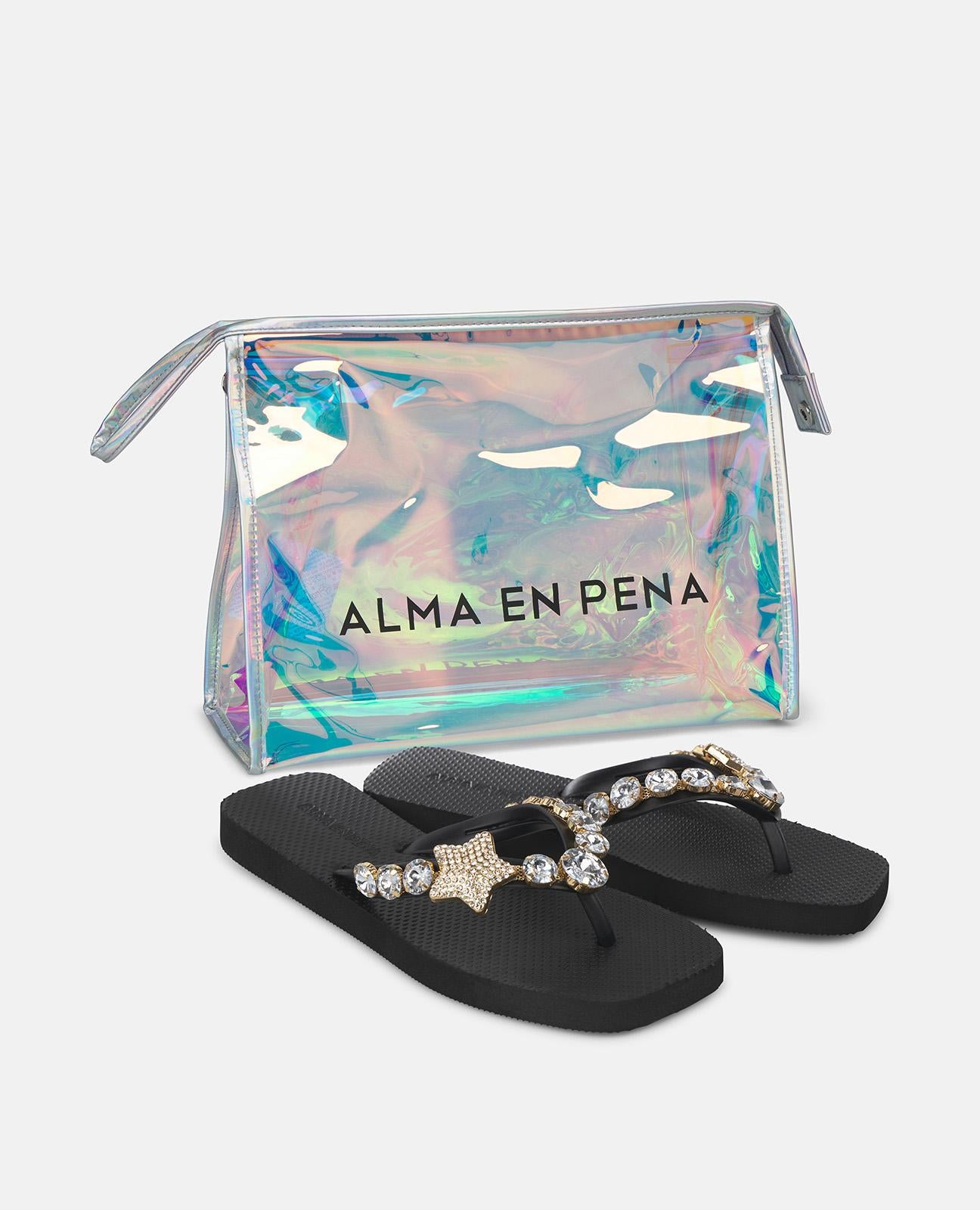 alma-en-pena-flip-flop-with-star-rhinestones-zehentrenner-schwarz image 4