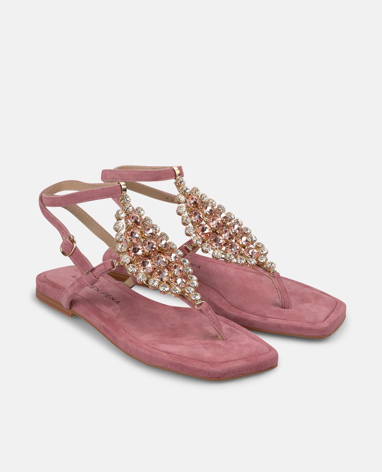alma-en-pena-flache-sandale-mit-strass-ornament-lila-1-cm image 2