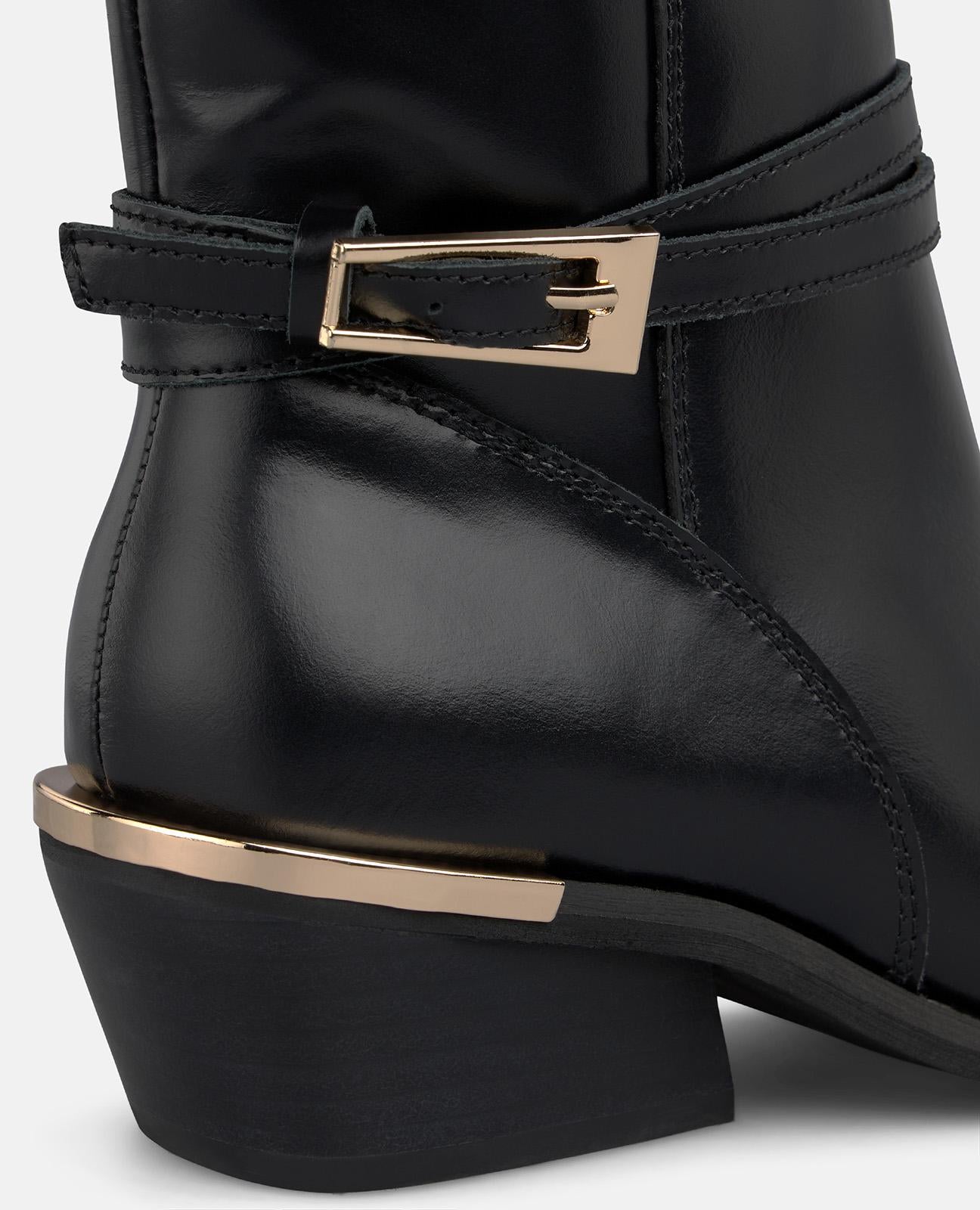 alma-en-pena-nappa-stiefeletten-mit-schnalle-und-blockabsatz-schwarz image 4