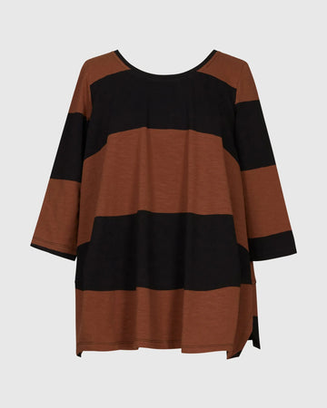 alembika-urban-barri-stripe-cocoon-top-sepia-black-damen-pullover image 7