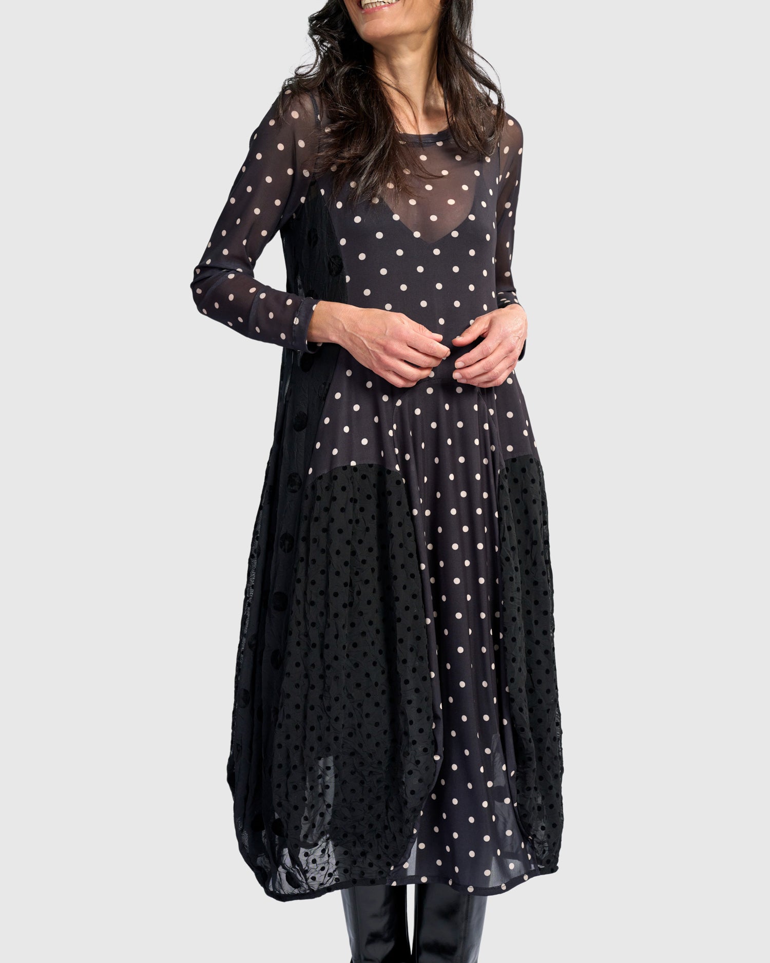 alembika-dottie-jolie-cocoon-kleid-schwarz-wei image 3