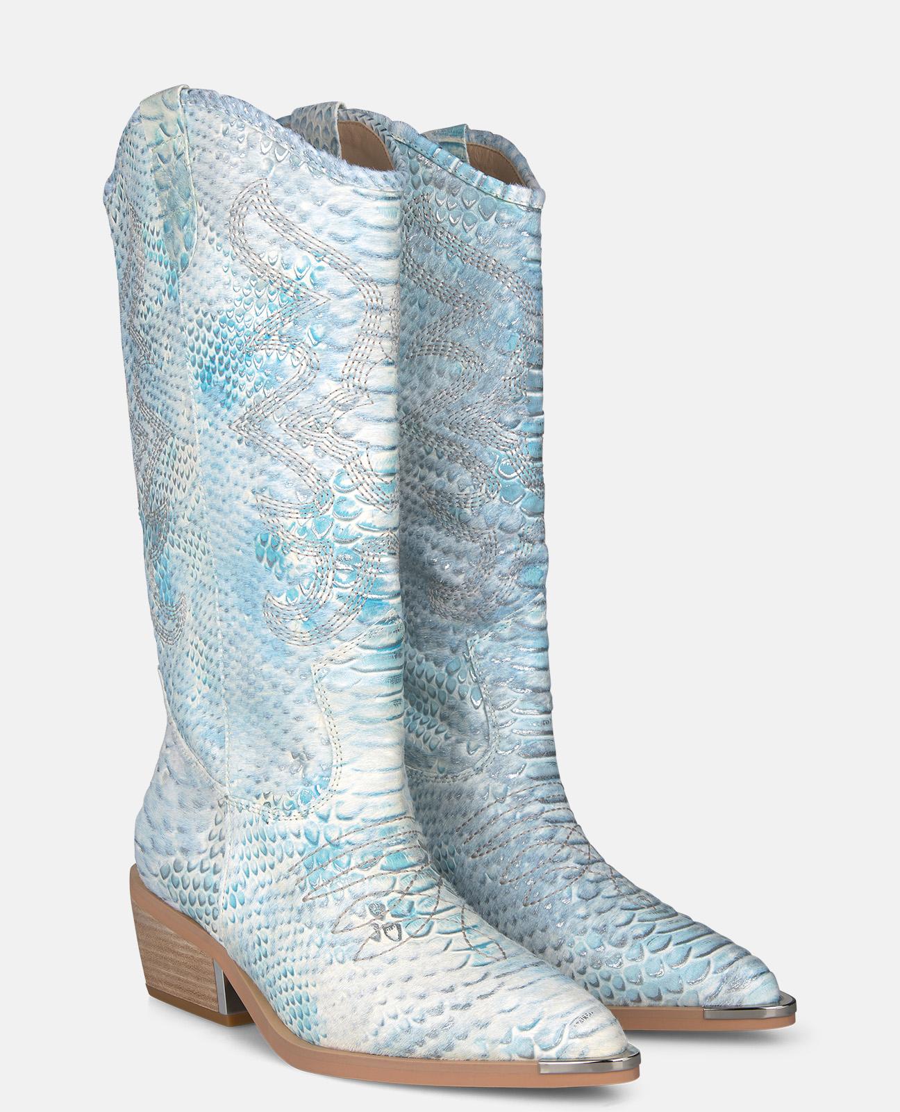 alma-en-pena-special-cowboy-boot-snake-t-rkis-4-cm image 3