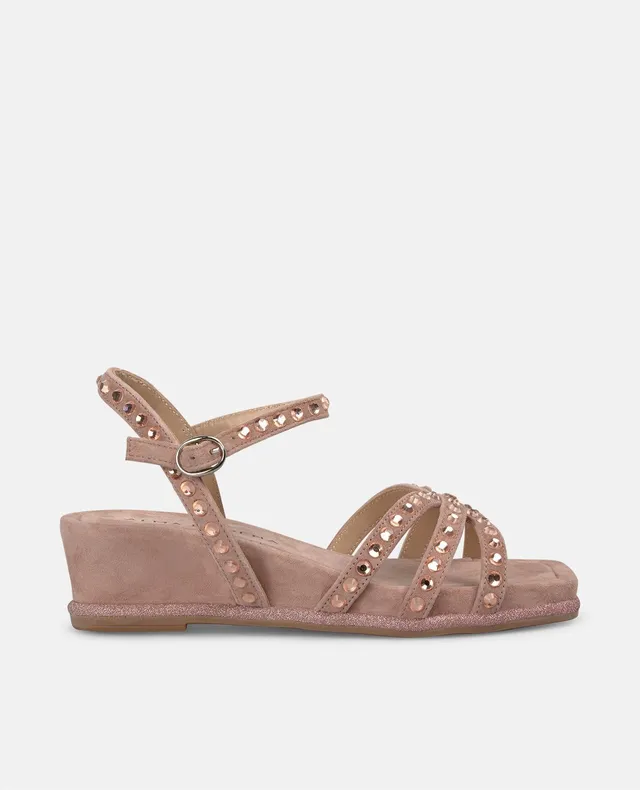 alma-en-pena-keilsandalette-mit-strass-eckige-zehe-rosa-5-cm image 1