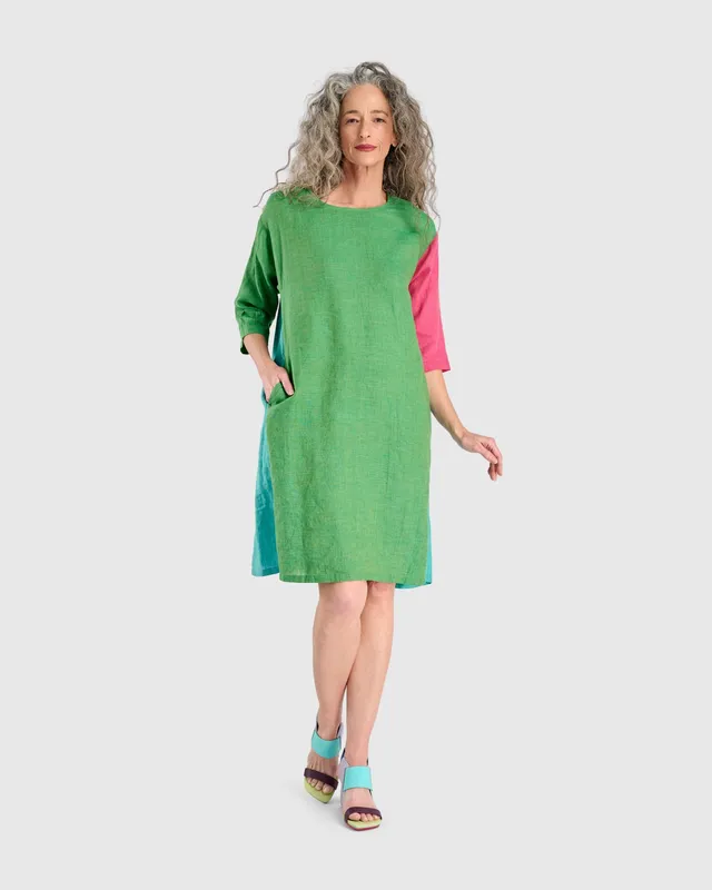 alembika-lychee-linen-dress-damen-leinenkleid-tropical-mix image 1