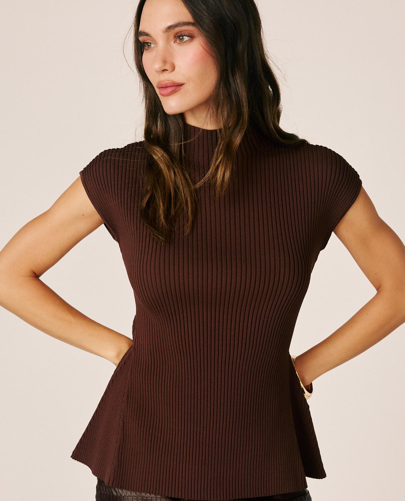 alma-en-pena-alfa-64521-ripp-top-rmellos-braun-peplum image 4