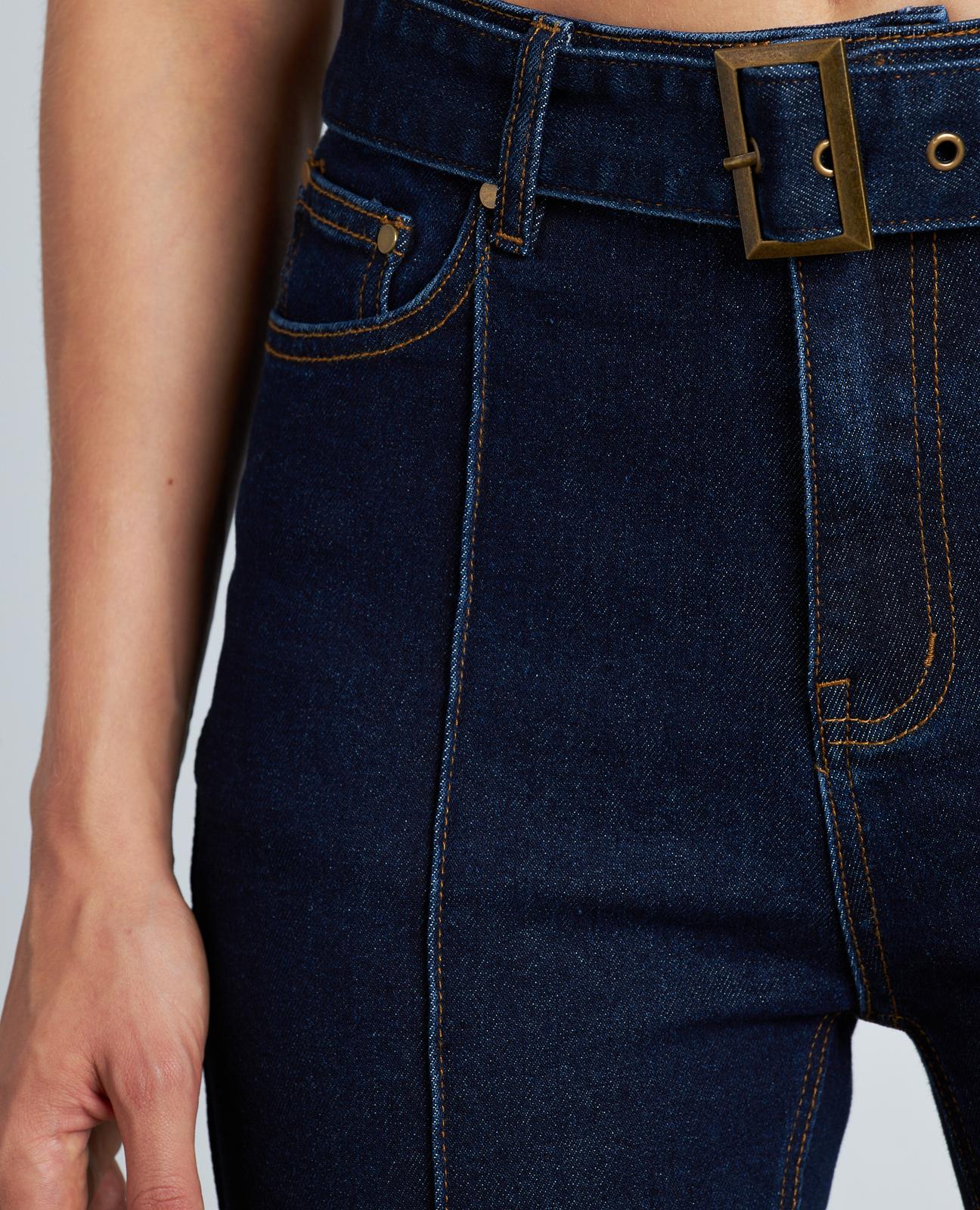 alma-en-pena-flared-jeans-dunkelblau-baumwollmix-g-rtel-rei-verschluss image 6