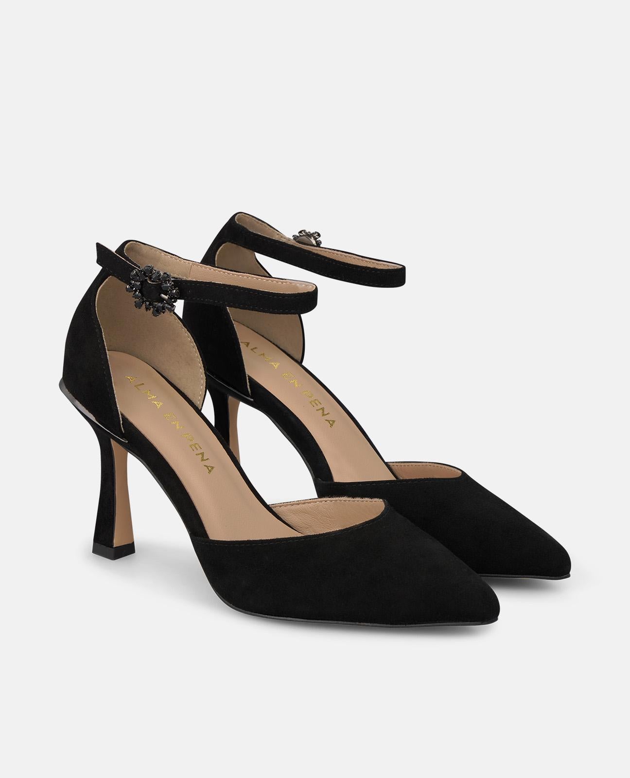 alma-en-pena-wildleder-riemchen-pumps-mit-kn-chelriemen-8-cm-schwarz image 2