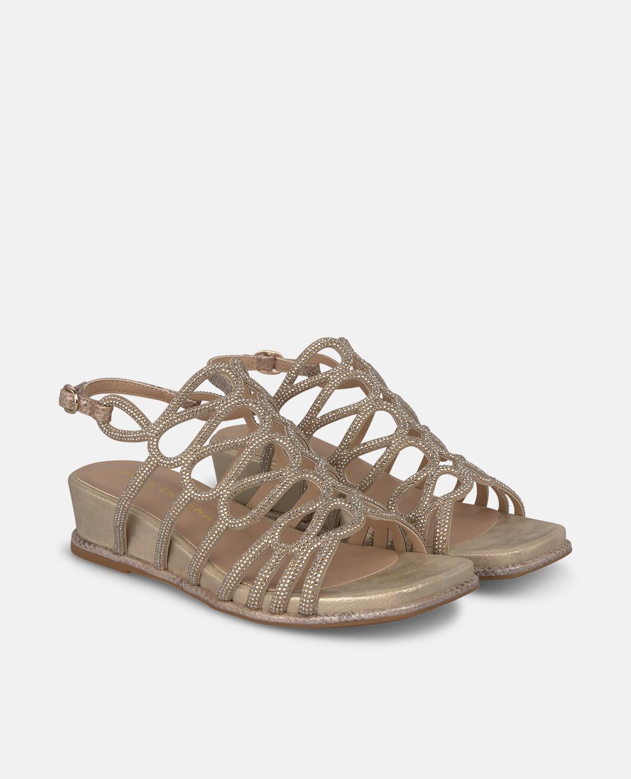 alma-en-pena-keilsandalen-camel-mit-wellen-riemen-4-cm image 2