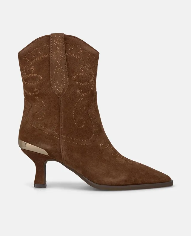 alma-en-pena-suede-cowboy-stiefelette-mit-rei-verschluss-camel-6-cm-absatz image 1
