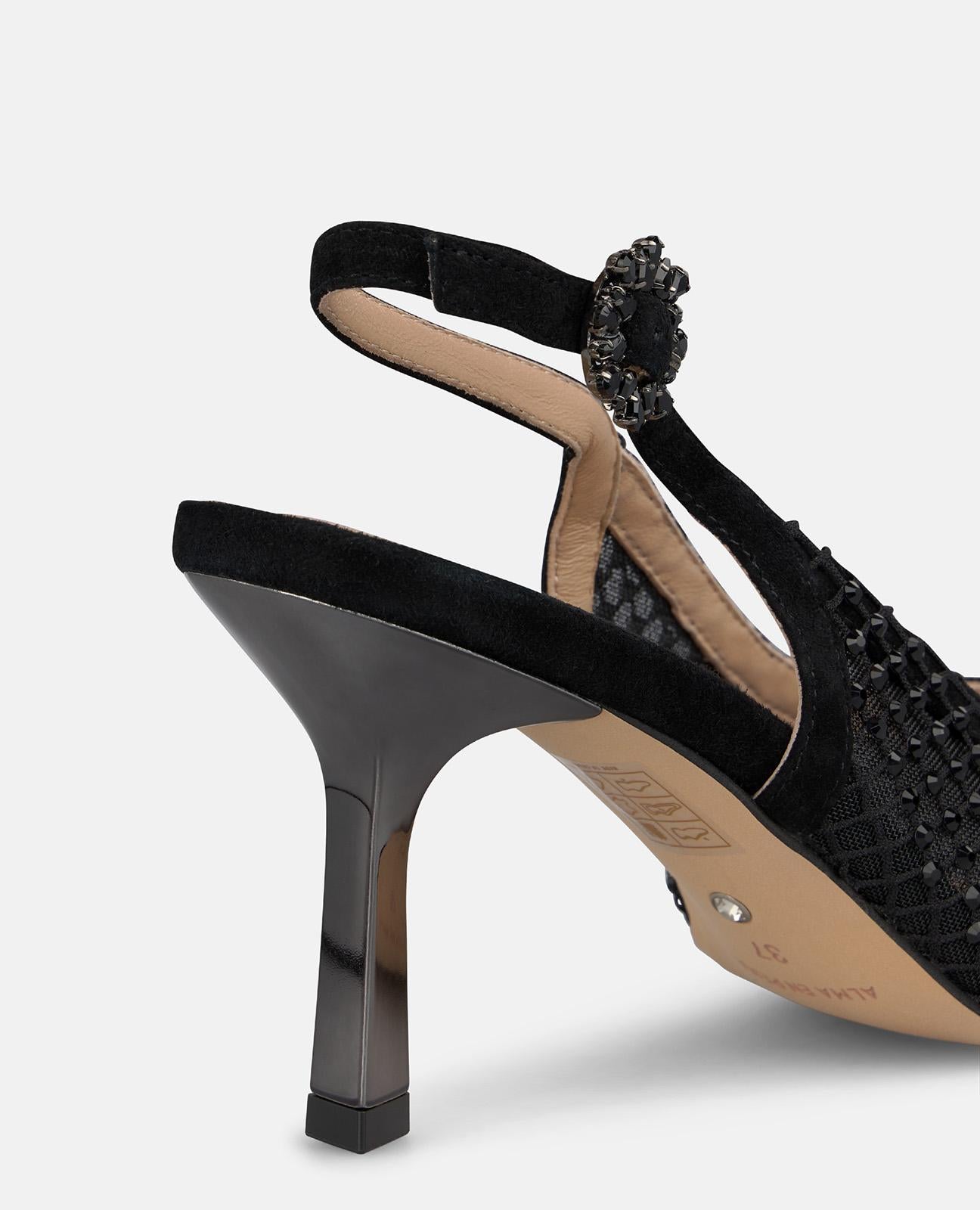 alma-en-pena-slingback-mesh-pumps-mit-strass-8-cm-absatz-schwarz image 4