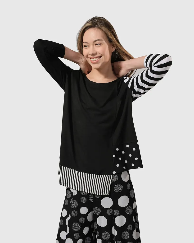 alembika-mod-flag-top-mix-punkte-streifen-shirt image 1