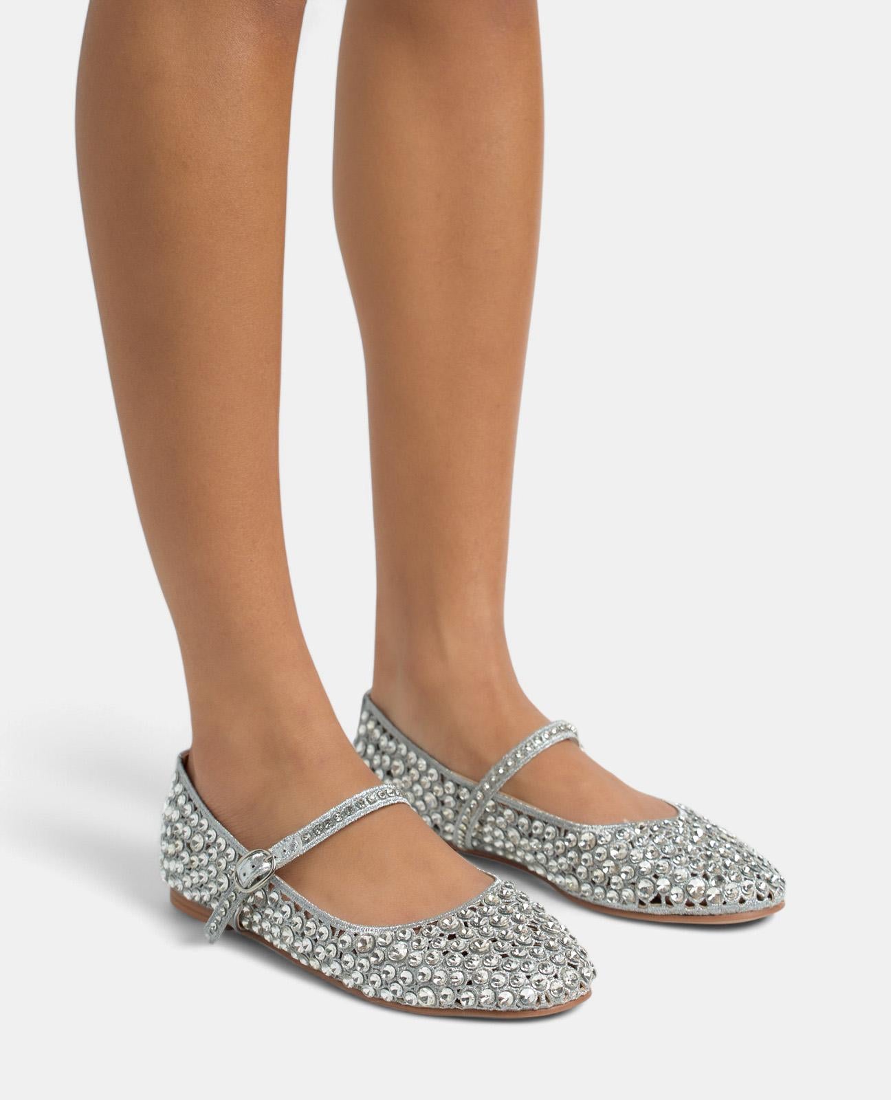 alma-en-pena-rhinestone-ballerina-flache-ballerinas-silber image 6