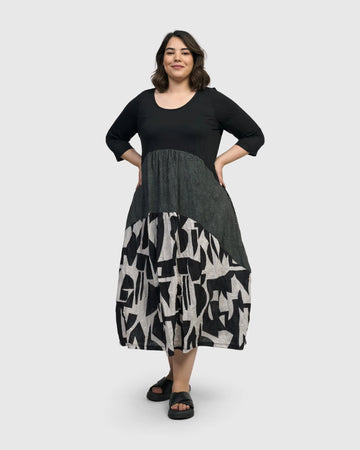 alembika-inkjet-maxi-dress-damen-kleid-mono image 2