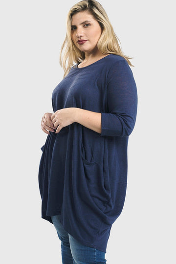 alembika-cocoon-tunic-top-soft-navy-tunika image 4