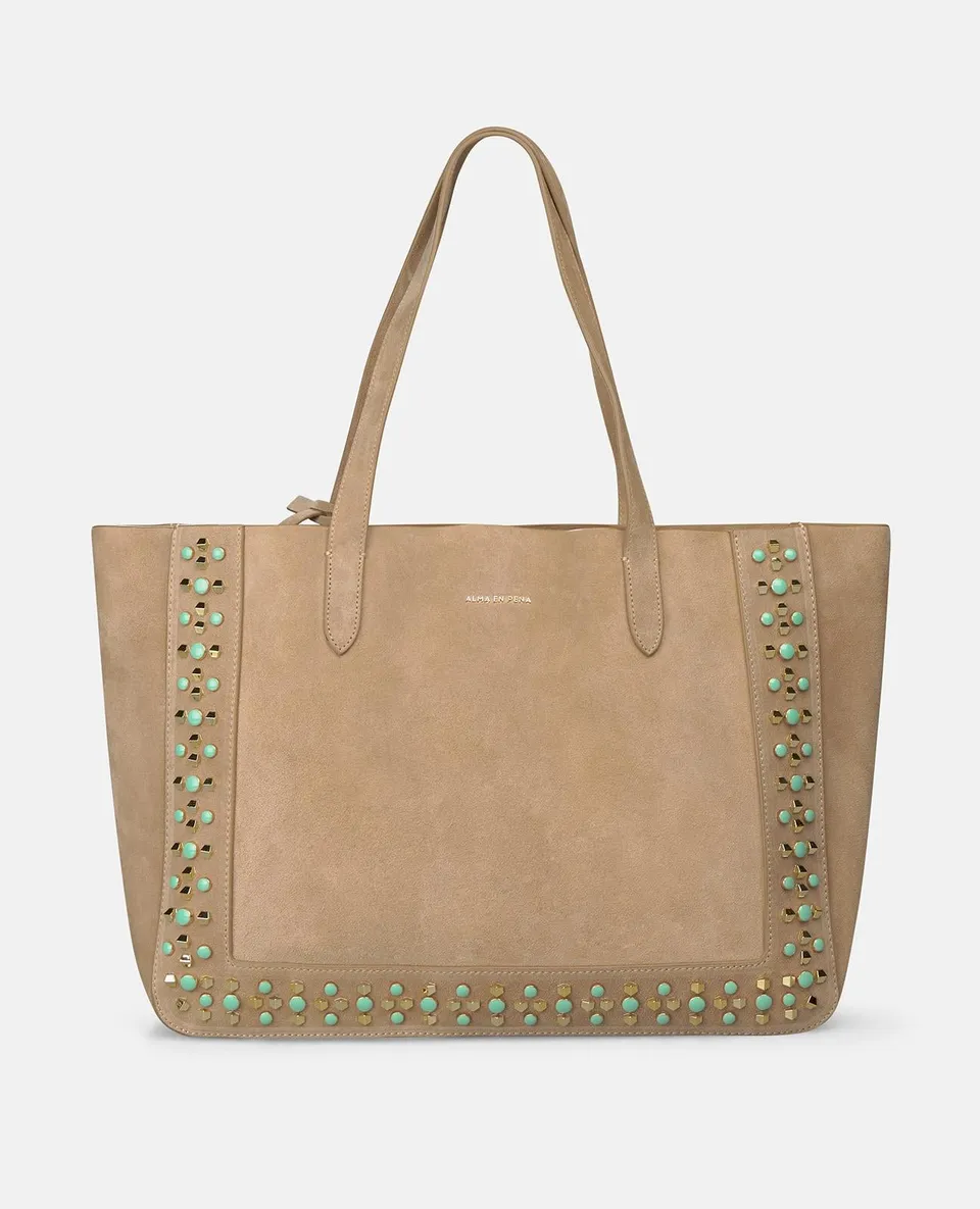 alma-en-pena-shopper-schultertasche-leder-nieten-arena image 1