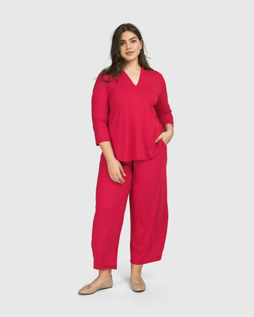 alembika-essential-flow-pants-red-rose-damen-hose-mit-dehnbund image 3