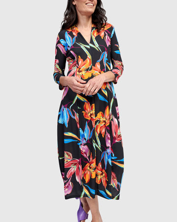 alembika-hibiscus-cocoon-kleid-bloom-midi image 4