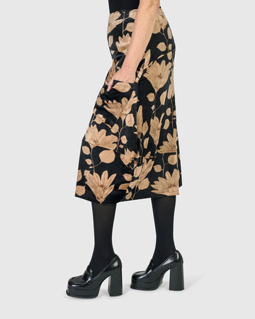 alembika-pippa-samt-rock-damen-midi-floral-cocoon image 3