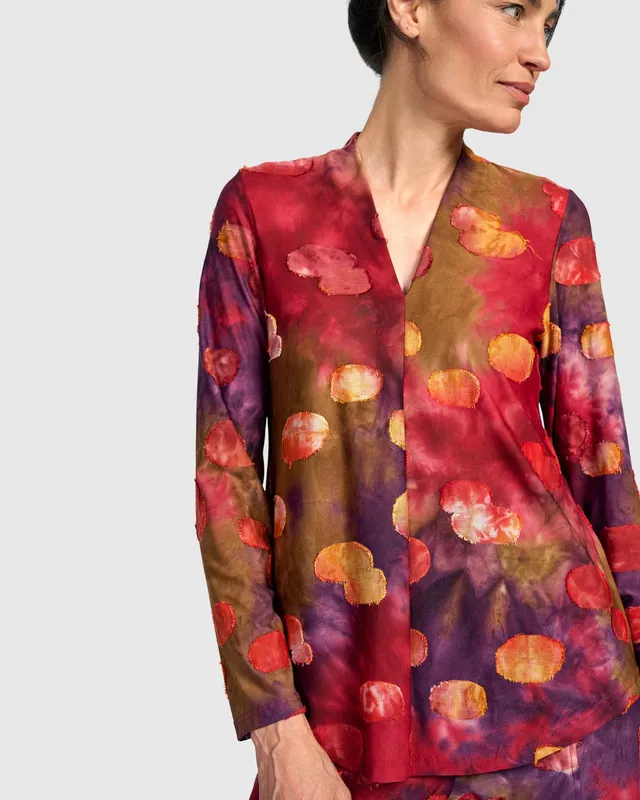 alembika-whirligig-v-neck-top-damen-shirt-berry-mix image 1